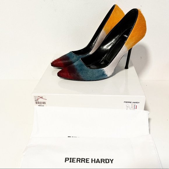 Pierre Hardy Shoes - Pierre Hardy Ponyhair Colorblock Pattern Pumps Size 38.5